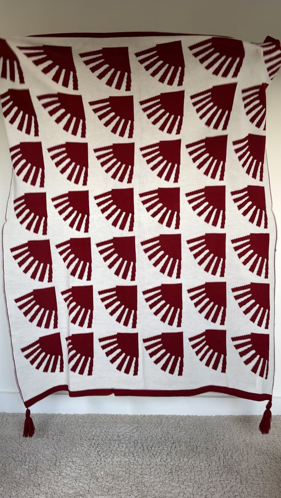 Aurora Throw Blanket-Burgundy(double sided design)
