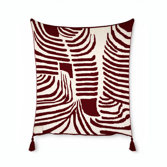 Ruhe Throw Burgundy(double sided design)