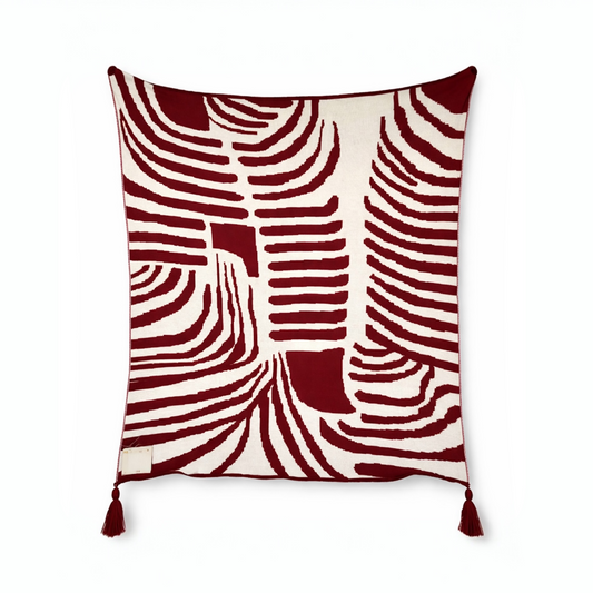 Ruhe Throw Burgundy(double sided design)