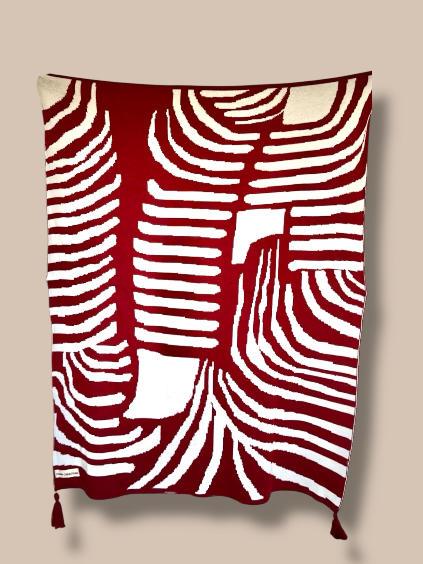 Ruhe Throw Burgundy(double sided design)