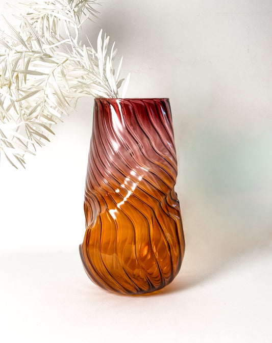 Sunset Amber Vase