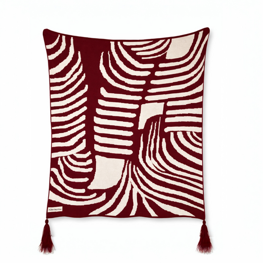 Ruhe Throw Burgundy(double sided design)